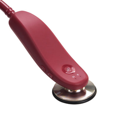 AI Smart Stethoscope SDVTCP01 with burgundy red body and polished chestpiece.