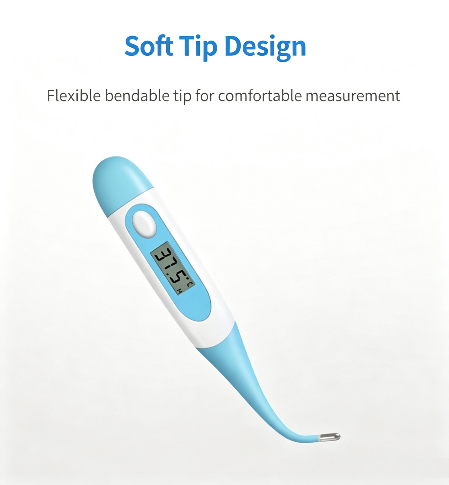 SDYA218S digital pet thermometer with flexible bendable soft tip design.