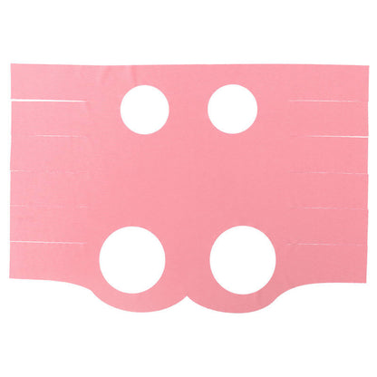 Breathable pet recovery suit in pink, laid flat showing leg openings and side ties.